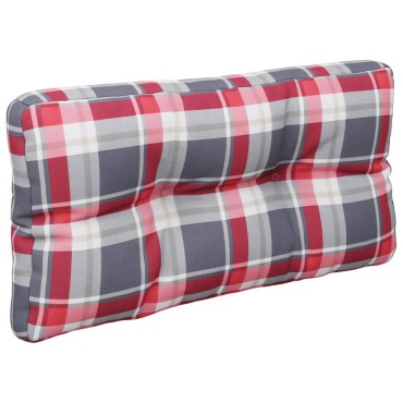 vidaXL Μαξιλάρι Παλέτας Κόκκινο Καρό 80x40x12cm Υφασμάτινο