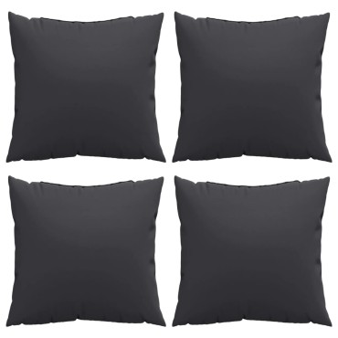 vidaXL Μαξιλάρια Καναπέ 4 τεμ. Μαύρο 40x40cm Υφασμάτινα