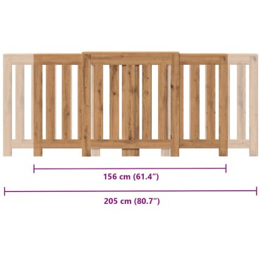 vidaXL Κάλυμμα Καλοριφέρ Αρτισιανή Δρυς 205x21,5x83,5 εκ Επεξ. Ξύλο
