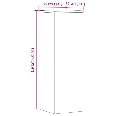 vidaXL Βάσεις Φυτών Αρτισιανή Δρυς 33x33x100 εκ. Επεξ. Ξύλο