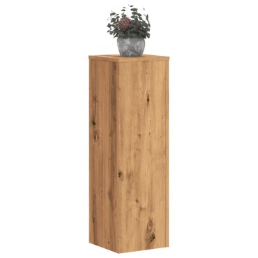 vidaXL Βάσεις Φυτών 2 τεμ. Αρτισιανή Δρυς 25x25x80 εκ. Επεξ. Ξύλο