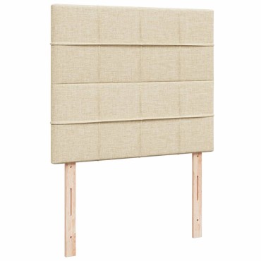 vidaXL Κρεβάτι Boxspring με Στρώμα Κρεμ 120x190cm Υφασμάτινο 1 τεμ. - Μονό