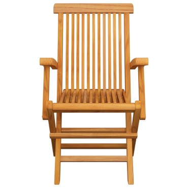 vidaXL Καρέκλες Κήπου 4 τεμ. Μασίφ Ξύλο Teak με Κόκκινα Καρό Μαξιλάρια 55x60x89cm