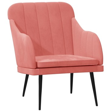 vidaXL Πολυθρόνα Ροζ 63x76x 80cm Βελούδινη 1 τεμ.