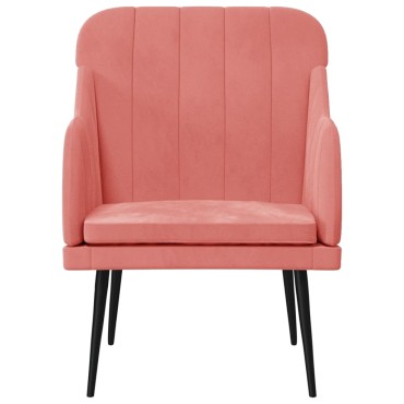 vidaXL Πολυθρόνα Ροζ 63x76x 80cm Βελούδινη 1 τεμ.
