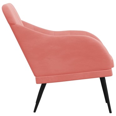 vidaXL Πολυθρόνα Ροζ 63x76x 80cm Βελούδινη 1 τεμ.