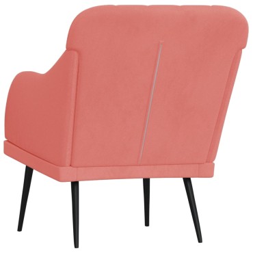 vidaXL Πολυθρόνα Ροζ 63x76x 80cm Βελούδινη 1 τεμ.
