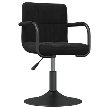 vidaXL Σκαμπό Μπαρ Μαύρο Βελούδινο 48x47x(71-85,5)cm 1 τεμ.