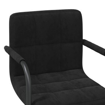 vidaXL Σκαμπό Μπαρ Μαύρο Βελούδινο 48x47x(71-85,5)cm 1 τεμ.