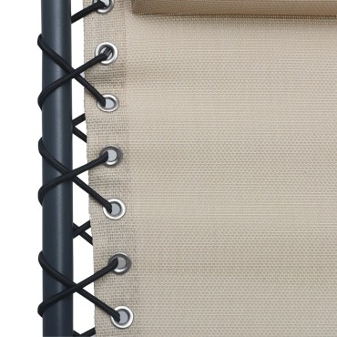 vidaXL Σεζλόνγκ Πτυσσόμενη Κρεμ από Textilene 65x50x111cm 1 τεμ.