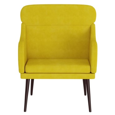 vidaXL Πολυθρόνα Κίτρινη 63x76x 80cm Βελούδινη 1 τεμ.