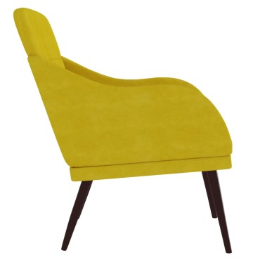 vidaXL Πολυθρόνα Κίτρινη 63x76x 80cm Βελούδινη 1 τεμ.