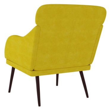 vidaXL Πολυθρόνα Κίτρινη 63x76x 80cm Βελούδινη 1 τεμ.