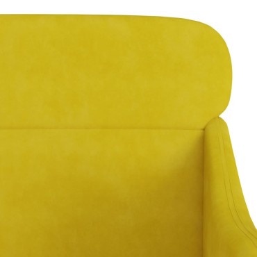 vidaXL Πολυθρόνα Κίτρινη 63x76x 80cm Βελούδινη 1 τεμ.