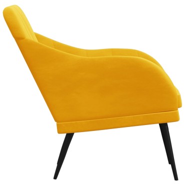 vidaXL Πολυθρόνα Κίτρινη 63x76x 80cm Βελούδινη 1 τεμ.
