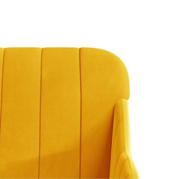 vidaXL Πολυθρόνα Κίτρινη 63x76x 80cm Βελούδινη 1 τεμ.