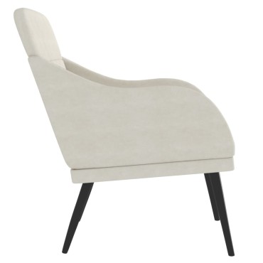 vidaXL Πολυθρόνα Κρεμ 63x76x80cm Βελούδινη 1 τεμ.