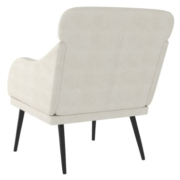 vidaXL Πολυθρόνα Κρεμ 63x76x80cm Βελούδινη 1 τεμ.