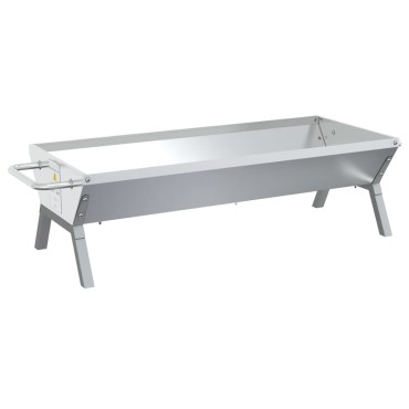 vidaXL Δίσκος Μπάρμπεκιου Ασημί 118x42x30,5 εκ. από Ανοξείδωτο Ατσάλι