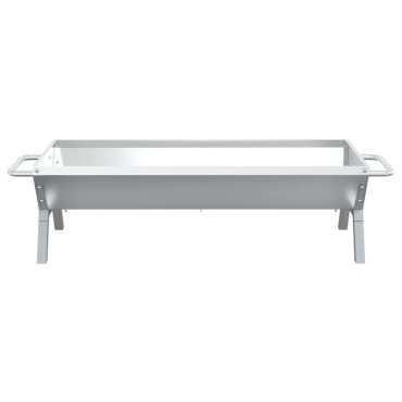 vidaXL Δίσκος Μπάρμπεκιου Ασημί 118x42x30,5 εκ. από Ανοξείδωτο Ατσάλι
