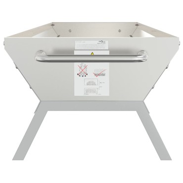 vidaXL Δίσκος Μπάρμπεκιου Ασημί 118x42x30,5 εκ. από Ανοξείδωτο Ατσάλι