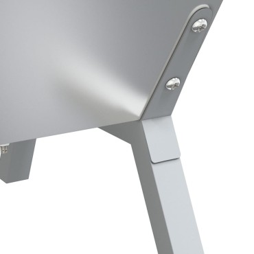 vidaXL Δίσκος Μπάρμπεκιου Ασημί 118x42x30,5 εκ. από Ανοξείδωτο Ατσάλι
