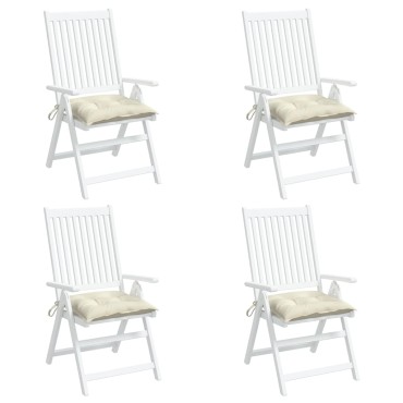 vidaXL Μαξιλάρια Καρέκλας 4 τεμ. Λευκά 40x40x7cm Υφασμάτινα