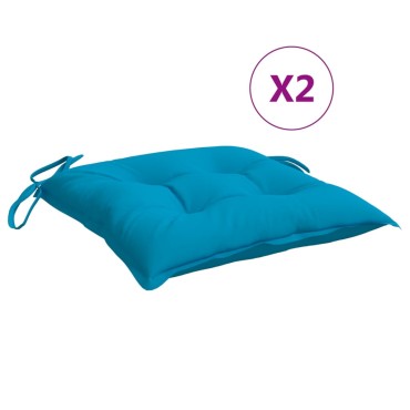 vidaXL Μαξιλάρια Καρέκλας 2 τεμ. Αν. Μπλε 40x40x7cm Υφασμάτινα