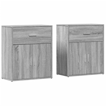vidaXL Βοηθητικά Ντουλάπια 2 τεμ. Γκρι Sonoma 60x31x70cm Επεξ. Ξύλο