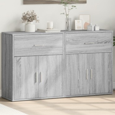 vidaXL Βοηθητικά Ντουλάπια 2 τεμ. Γκρι Sonoma 60x31x70cm Επεξ. Ξύλο