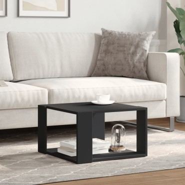 vidaXL Τραπεζάκι Σαλονιού Μαύρο 51,5x51,5x30cm Επεξεργασμένο Ξύλο 1 τεμ.