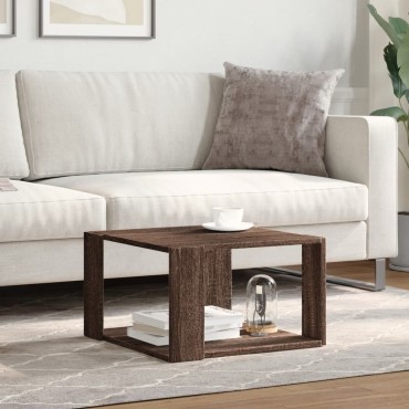 vidaXL Τραπεζάκι Σαλονιού Καφέ Δρυς 51,5x51,5x30cm Επεξ. Ξύλο 1 τεμ.