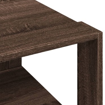 vidaXL Τραπεζάκι Σαλονιού Καφέ Δρυς 51,5x51,5x30cm Επεξ. Ξύλο 1 τεμ.