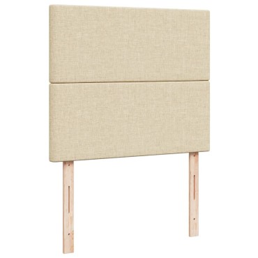 vidaXL Κρεβάτι Boxspring με Στρώμα Κρεμ 120x190cm Υφασμάτινο 1 τεμ. - Μονό
