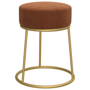 vidaXL Στρογγυλό Σκαμπό Hocker Καφέ Βελούδινο 30x38cm