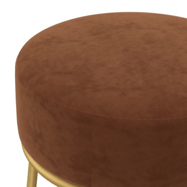 vidaXL Στρογγυλό Σκαμπό Hocker Καφέ Βελούδινο 30x38cm