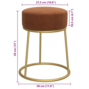 vidaXL Στρογγυλό Σκαμπό Hocker Καφέ Βελούδινο 30x38cm
