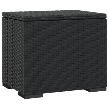 vidaXL Υποπόδιο με Μαξιλάρι Μαύρο 40x30x40cm από Συνθετικό Ρατάν 1 τεμ.