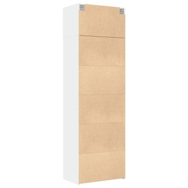vidaXL Ραφιέρα με Ντουλάπια Λευκή 70x42,5x225cm Επεξεργασμένο Ξύλο 1 τεμ.