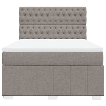 vidaXL Κρεβάτι Boxspring με Στρώμα Taupe 160x200 εκ. Υφασμάτινο