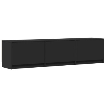 vidaXL Έπιπλο Τηλεόρασης με LED Μαύρο 165x34x40cm από Επεξ. Ξύλο