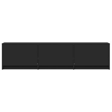 vidaXL Έπιπλο Τηλεόρασης με LED Μαύρο 165x34x40cm από Επεξ. Ξύλο