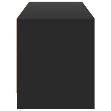 vidaXL Έπιπλο Τηλεόρασης με LED Μαύρο 165x34x40cm από Επεξ. Ξύλο