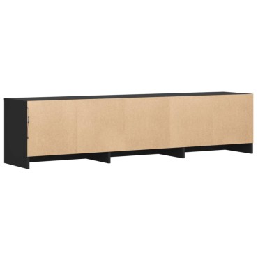 vidaXL Έπιπλο Τηλεόρασης με LED Μαύρο 165x34x40cm από Επεξ. Ξύλο