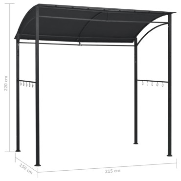 vidaXL Κιόσκι Ψησταριάς Ανθρακί 215 x 150 x 220 εκ. Ατσάλινο