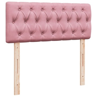 vidaXL Κρεβάτι Boxspring με Στρώμα Ροζ 120x200 εκ. Βελούδινο