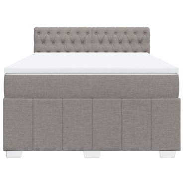 vidaXL Κρεβάτι Boxspring με Στρώμα Taupe 160x200 εκ. Υφασμάτινο