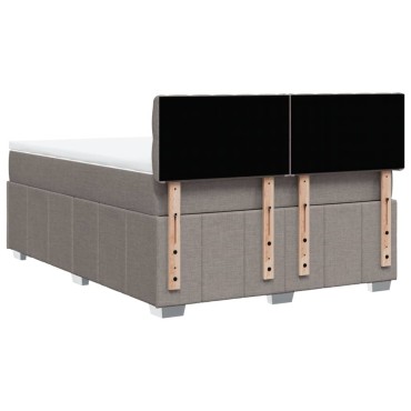 vidaXL Κρεβάτι Boxspring με Στρώμα Taupe 160x200 εκ. Υφασμάτινο