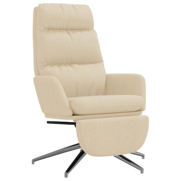 vidaXL Πολυθρόνα Relax Κρεμ Υφασμάτινη με Υποπόδιο 70x77x98cm 1 τεμ.