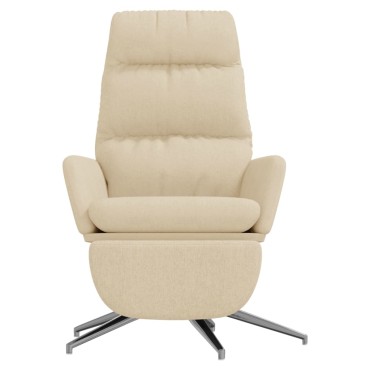 vidaXL Πολυθρόνα Relax Κρεμ Υφασμάτινη με Υποπόδιο 70x77x98cm 1 τεμ.